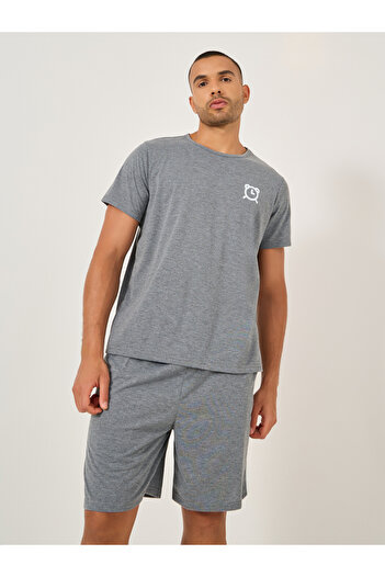 Styli Slogan Front and Back Printed T-Shirt and Shorts Set