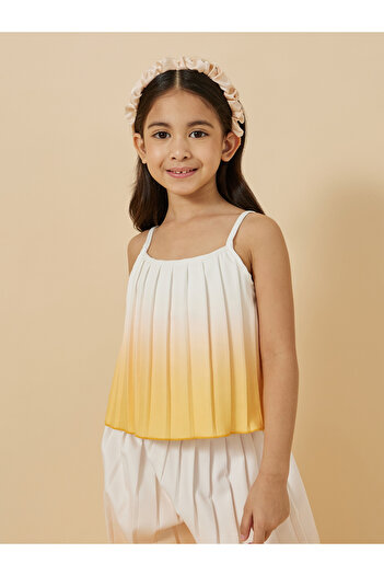 Styli Ombre Print Pleated Top and Wide Leg Trousers