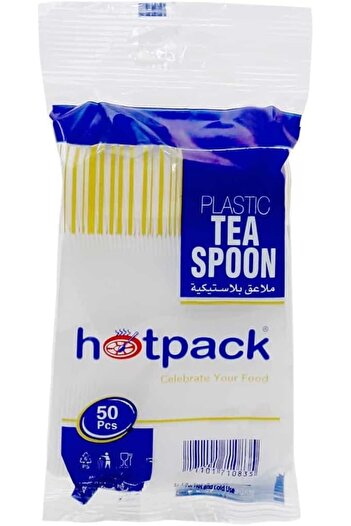 Hotpack Plastic Tea Spoons White, 50 Pieces,BDDSP