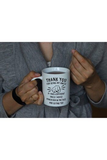 Be Care DQGCVT Best Gift for Uncle - Funny Coffee Mug Printed with 'Thank You for Being My Uncle' - Funny Gi