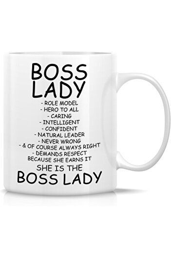 ritz Funny Mug - Ceramic Coffee Cup with Boss Lady Design, Care Instructions, 11 Ounces, Motivationa