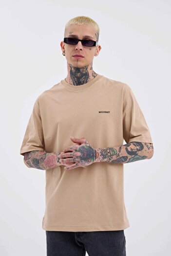 Machinist Ανδρικό Basic Relaxed Thin Βαμβακερό Μπεζ T-Shirt