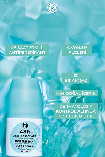 Yves Rocher Ter Önleyici 48 saat etkili Kadın-Erkek Antiperspirant Roll-On - Okyanus Algleri-58616