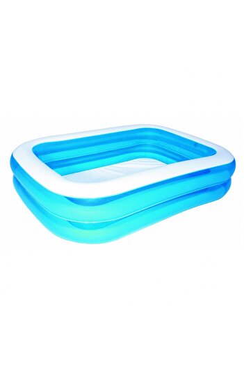 OEM IDL Little Family Fun Inflatable Pool, 506 l, 201 x 150 x 51 cm, Rectangular, Blue-White, Vinyl