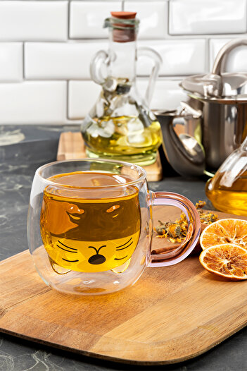 Glass In Love Double Walled Borosilicate Mug - With Cat