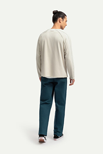 KAFT Unisex Basic Çift Taraflı Sweatshirt - Lyuga - Bone