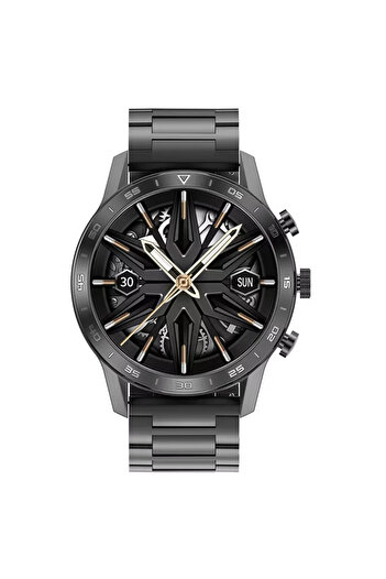 Smart Vibe Smartwatch DT™ WA7CH PLUS 1.45” Infinity AMOLED, Apel Bluetooth, Curea Metalica si Silicon, Black