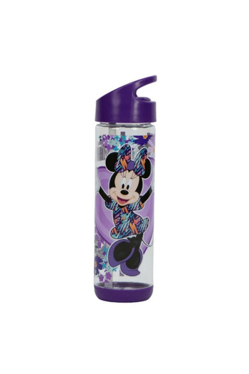 SUNCE Disney Minnie Mouse Plastic Water Bottle with Straw 500 ml