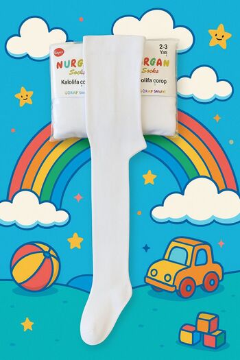 ONURCAN SOCKS бели детски чорапи до коляното, пакет от две