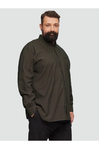 s.Oliver Big Sizes, Men's big sizes shirt, long sleeve and checkered print, Regular fit