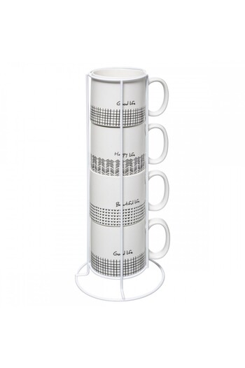 Secret de Gourmet Set of 4 Happy Life mugs, ceramic, 240 ml