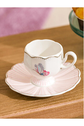 LC Waikiki Lcw Home Mixed Butterfly Printed 2-Person Porcelain Coffee Cup Set 80 ml