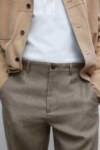 Massimo Dutti %100 keten straight fit pantolon
