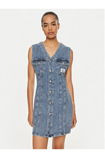 Calvin Klein Jeans Γυναικείο Φόρεμα Τζιν J20J223712 Μπλε