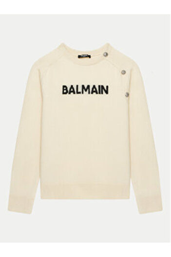 BALMAIN Pulover pentru fete BV9B00-Z2409 Ecru