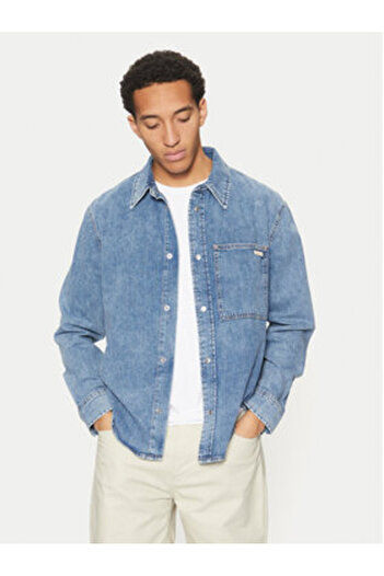 Calvin Klein Jeans Ανδρικό τζιν πουκάμισο J30J326561 Μπλε