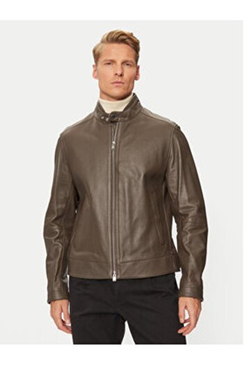 BOSS Men's Leather jacket 50518906 Brown