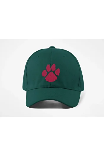 QUATEX Paw Embroidered Hat – Green 100% Cotton Gabardine Unisex Model