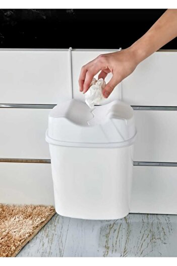 METALAY Kitchen Trash Can White-Hanging Trash Can 5.5 L