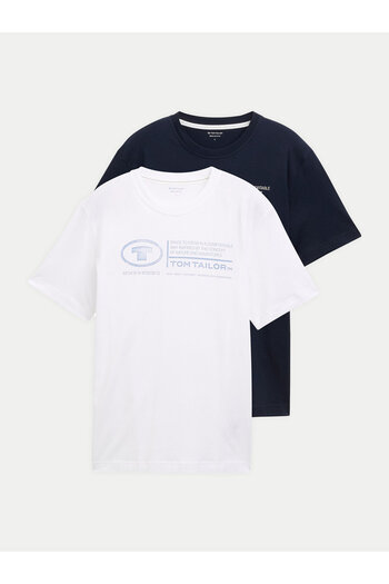 Tom Tailor Men's Set of 2 T-shirts 1047047 White, Black