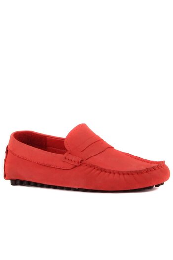 SailLakers Sail Lakers - Red Nubuck Men's Loafer Shoes