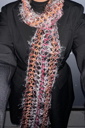 TAKIŞTIR Mixed Color Knitted Detailed Shawl