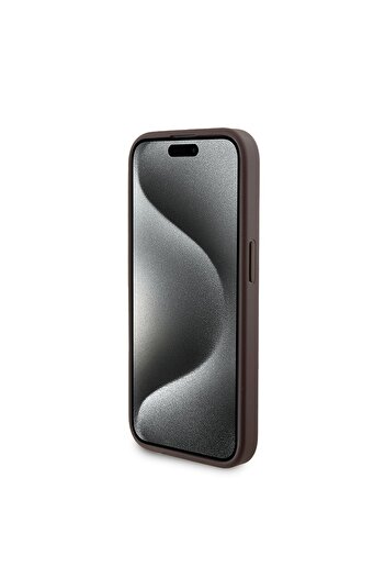 Guess Case for iPhone 15 Pro - Guess Hardcase Powerbank MagSafe (GUBPM5P15L4GEMGW) - Brown