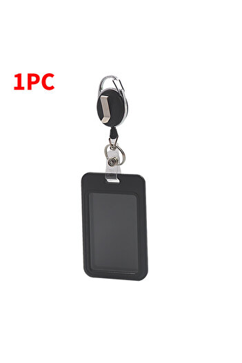 Choice 1PCS 3 pieces/1 piece - High end retractable black work card holder, student meal card holder