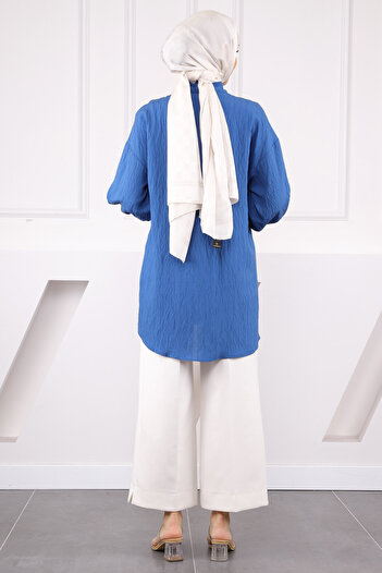 İmajButik Τουνίκ με λεπτομέρεια Indigo Sleeve