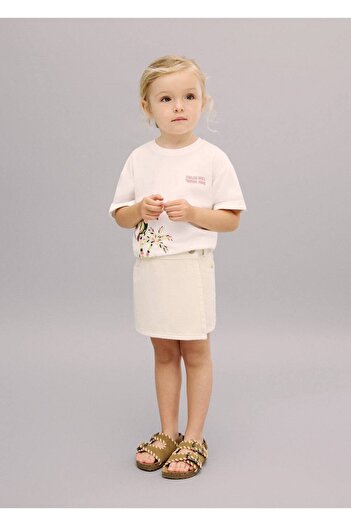 MANGO Baby Kruvaze Denim Pantolon Etek