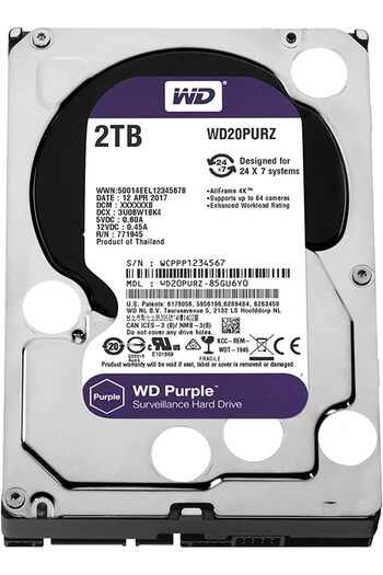 WESTERN DIGITAL 2tb Purple Surveillance Hard Drive