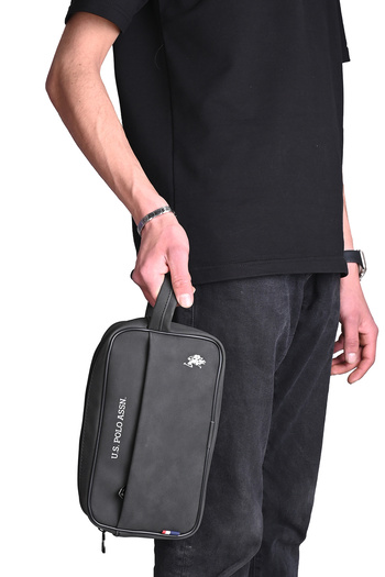 U.S. Polo Assn. U.S. Polo Assn. Pltrs25005 Anthracite Men's Hand and Shaving Bag – Water Resistant, Stylish and Practical Design