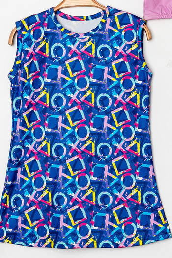 Beniizle Tie Dye Patterned Boned Girls' Triple Swimsuit Sleeveless Set