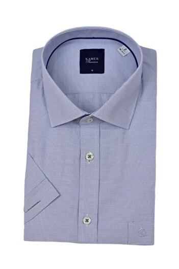 KAMER Men's Classic Eyelet Pattern Short Sleeve Shirt 9404 Bgl-St04573