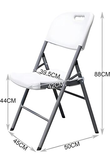 Generic Biki Sturdy and Lightweight Folding Armless Chair in White Fiber Chair White 88 x 50 x 45 cm