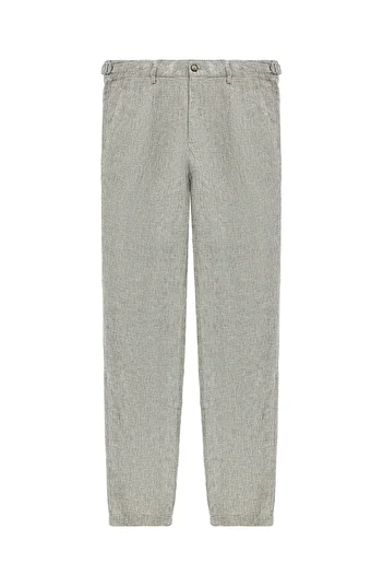 Abdullah Kiğılı Παντελόνι από λινό κλασικό ύφασμα Slim Fit με αγκράφα