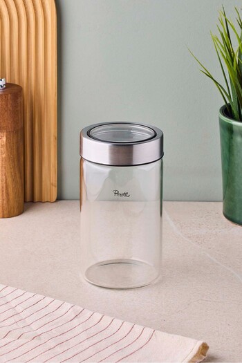 Perotti Cassetto 650 ml Stainless Steel Borosilicate Glass Jar with Lid 8.5X15 cm