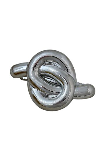 TAKIŞTIR Silver Color Knotted Automat Buckle