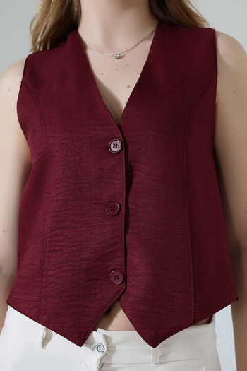 Butik Beyza Linen Lined Vest