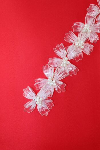 KEEBA Coroana de mireasa cu perla florala. Accesoriu pentru păr de mireasă. Accesoriu pentru păr de logodnă. Accesorii pentru păr Söz Nikah Kına