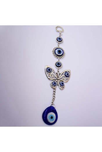 PUFO Feng Shui amulet for protection and luck, butterfly pattern and Eye of Horus, silver