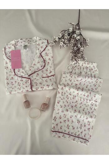 MH Moony Homewears Σετ πιτζάμες με κουμπιά με ειδική υφή Trendys Dried Rose