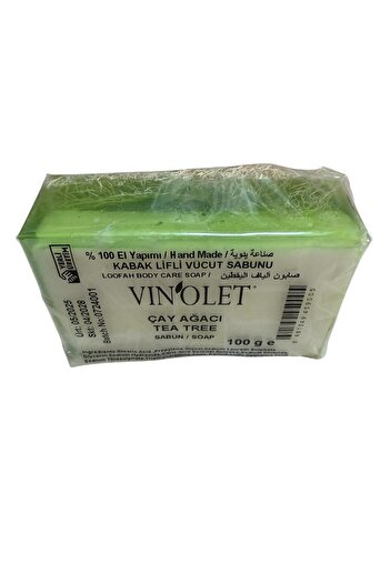 Vinolet Natural Pumpkin Fiber Soap with Tea Tree Oil 100 Gr
