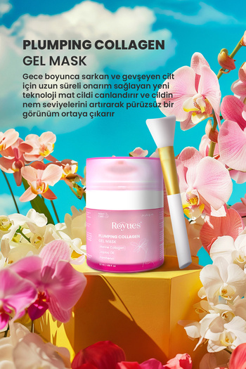 Royues Soyulabilir Kolajen Jel Yüz Maskesi - Cam Cilt Yüz Maskesi - Collagen Night Wrapping Mask 50ml