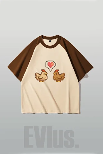 EVIus Unisex Stardew Valley εμπριμέ μπλουζάκι Raglan με κοντό μανίκι Crew λαιμόκοψη