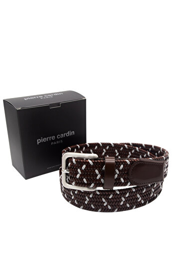 Pierre Cardin Καφέ/Γκρι Premium Δερμάτινη ζώνη PC-1713K6G