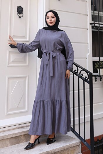 MSK Fashion Φόρεμα Lara Belted Γκρι