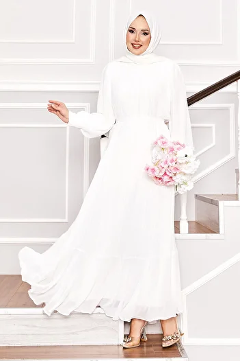 EBRUTESETTÜR Μανίκια Organza Hijab Φόρεμα