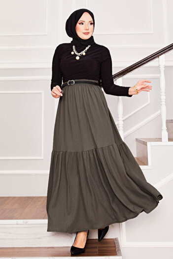 EBRUTESETTÜR Elastic Waist Gathered Hijab Skirt
