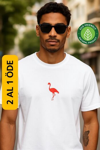 WATCHOFROYAL Λευκό μπλουζάκι Flamingo